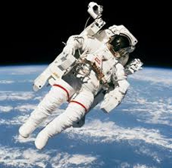 Image of an astronaut in space with a jetpack for manoeuvring