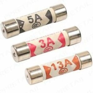 picture showing 3A, 5A and 13A fuses